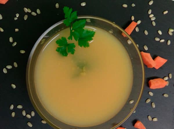 crema de arroz integral y zanahoria